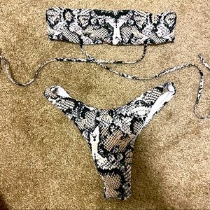 snake skin bathing suit set